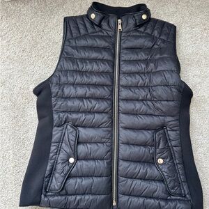 Black Quilted Vest with Gold Accents